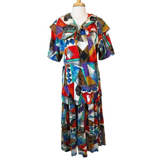 SABINO Vintage Artsy Boho Beachy Sailor Collar Top & Maxi Skirt Set 16 XL - Picture 1 of 10